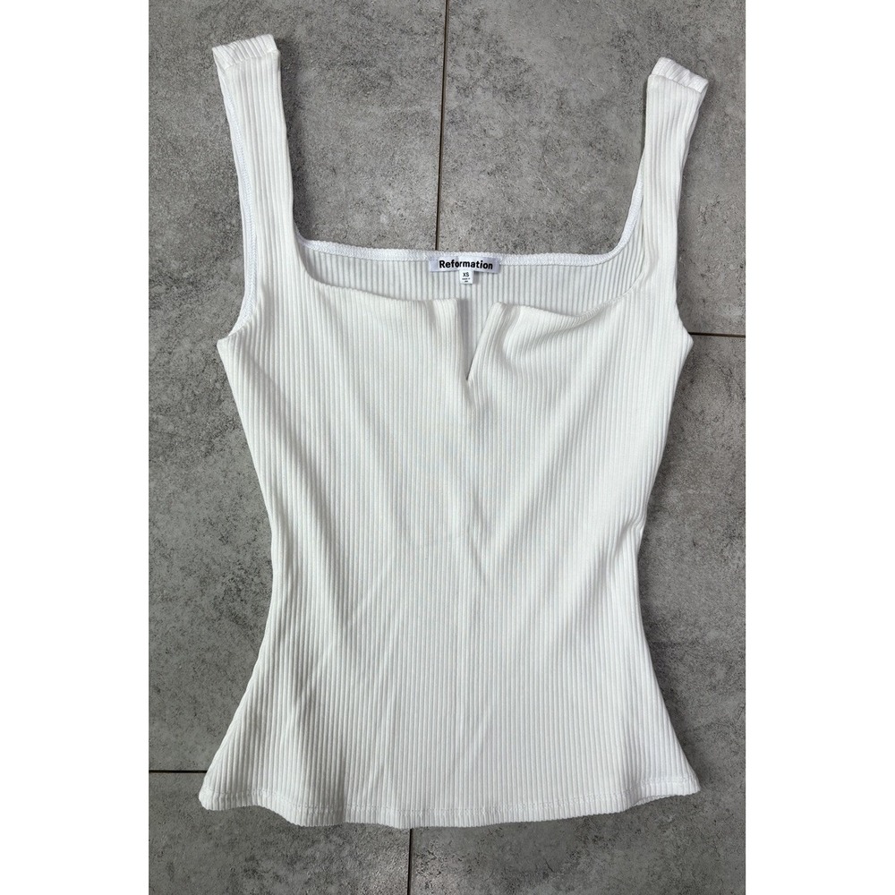Reformation White Tank Top Women's XS Elevated Basics Layering Minimalist